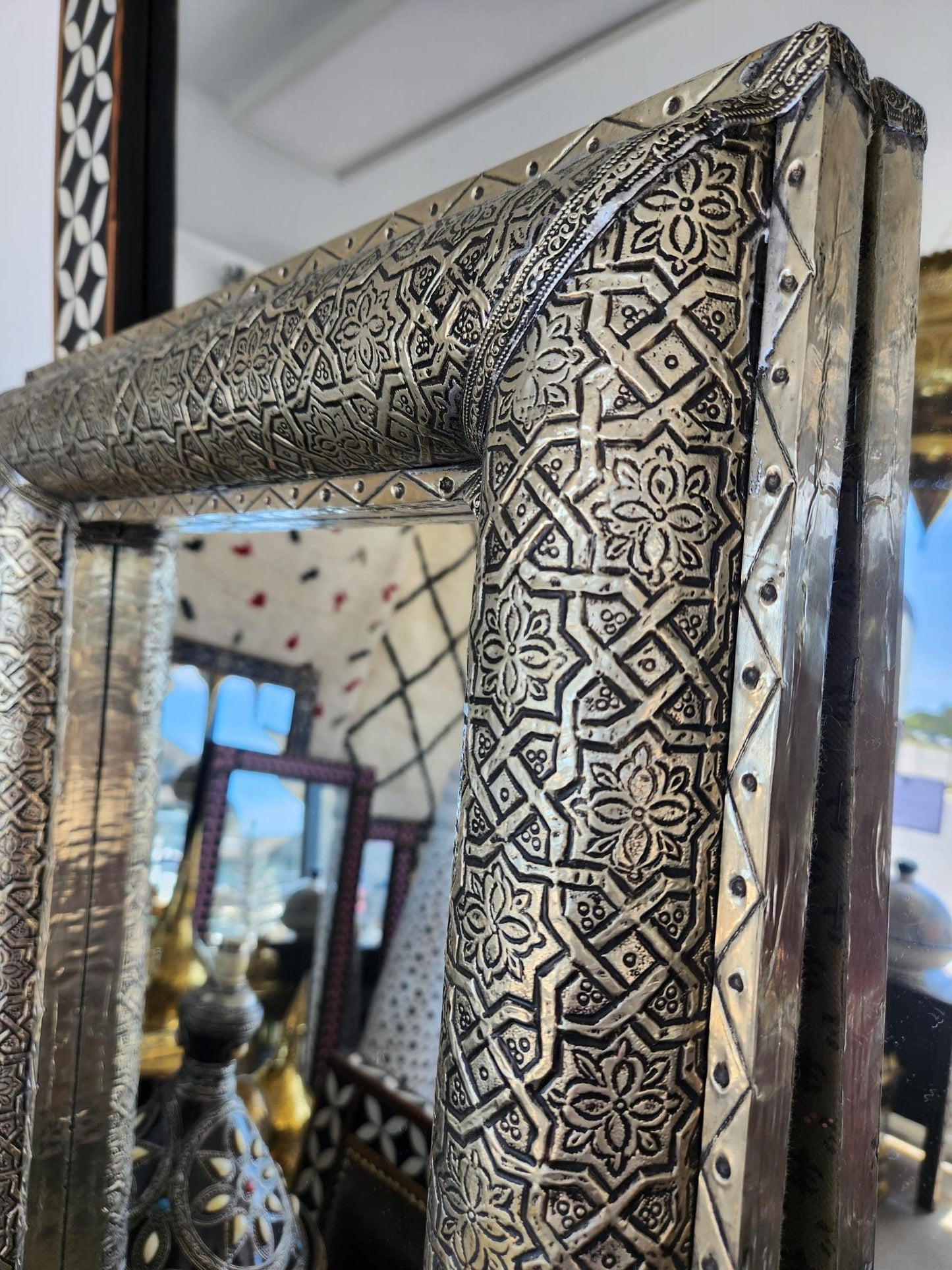 Miriam Silver Moroccan Mirror (Alhambra)