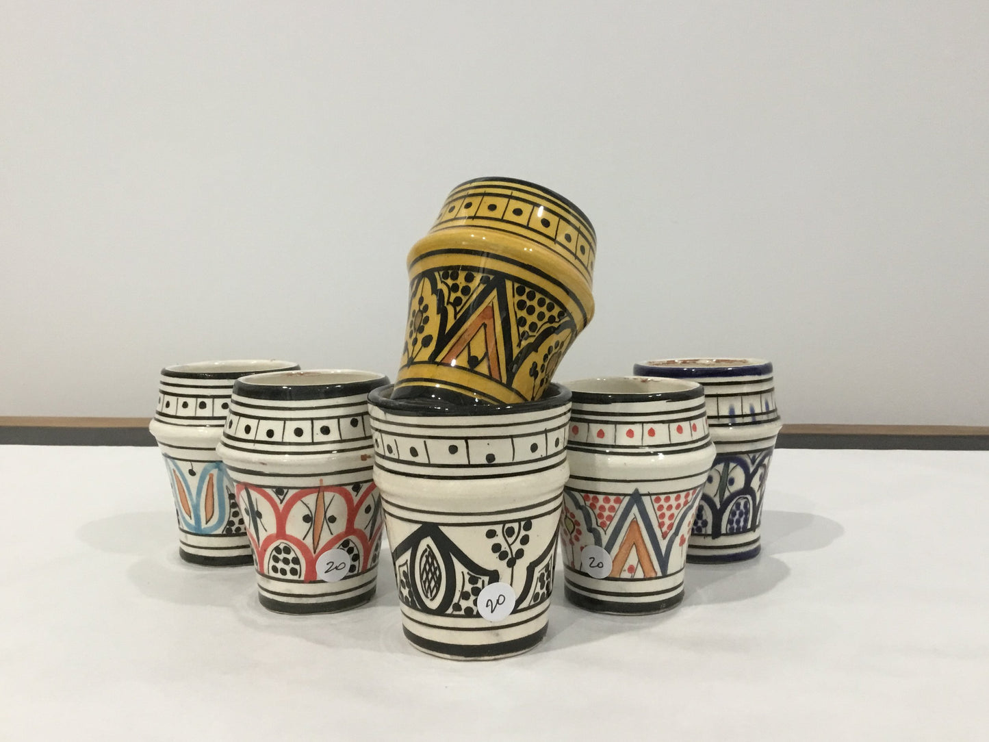 Glazed Moroccan Pottery Cups